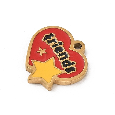 304 Stainless Steel Enamel Charms STAS-P388-19G-G-1