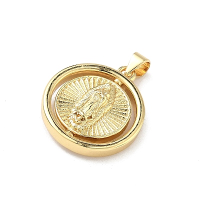 Religion Brass Pendants KK-P350-07B-G-1