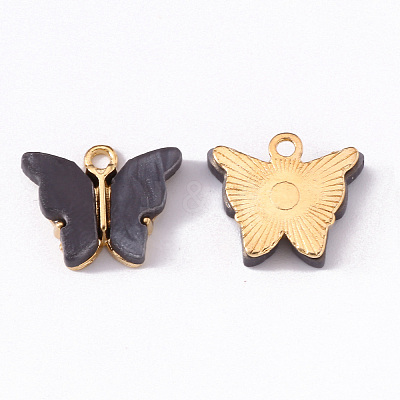 Alloy Acrylic Pendants X-ENAM-R136-01J-1