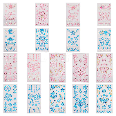 18 Sheets 18 Colors Self Adhesive Mobile Phone Stickers AJEW-TA0001-17-1