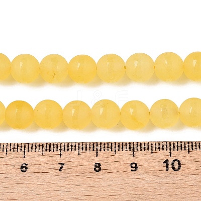 Frosted Natural White Jade Beads Strands G-T138-8mm-209J-1