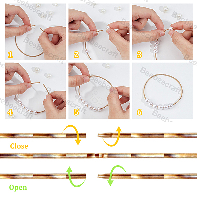 30Pcs Spring Bracelets TWIR-BBC0001-06KCG-1