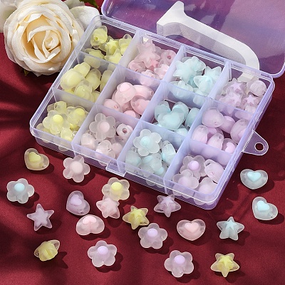 92Pcs 12 Style Transparent Acrylic Beads TACR-YW0001-54-1