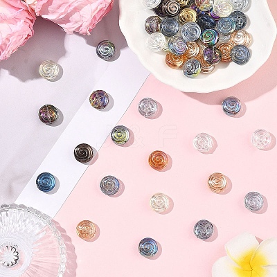 70Pcs 14 Colors Transparent Glass Beads GLAA-YW0005-48-1