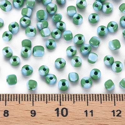 8/0 Two Tone Opaque Glass Seed Beads SEED-T006-01C-A08-1