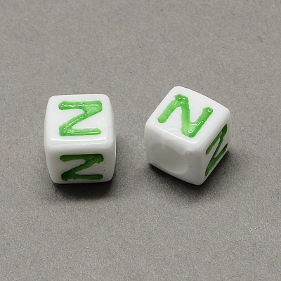 Large Hole Colorful Acrylic Letter European Beads SACR-Q104-02Z-1