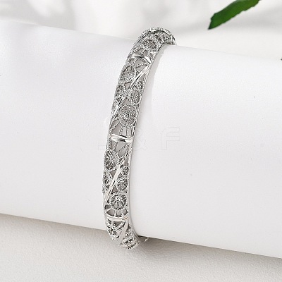 Brass Bangles for Women BJEW-D313-03P-1