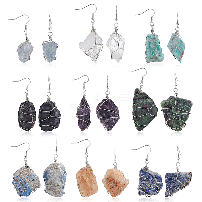 9 Pairs 316 Surgical Stainless Steel Dangle Earrings EJEW-GA00005-01-1