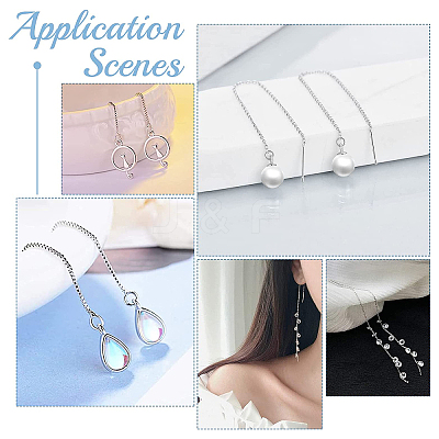 3 Pairs 925 Sterling Silver Ear Stud Findings STER-BBC0001-42-1