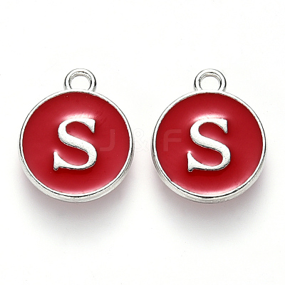 Platinum Plated Alloy Enamel Charms X-ENAM-S118-03S-P-1