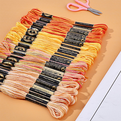 20 Skeins 4 Colors 6-Ply Polyester Embroidery Floss OCOR-CY0004-38B-1