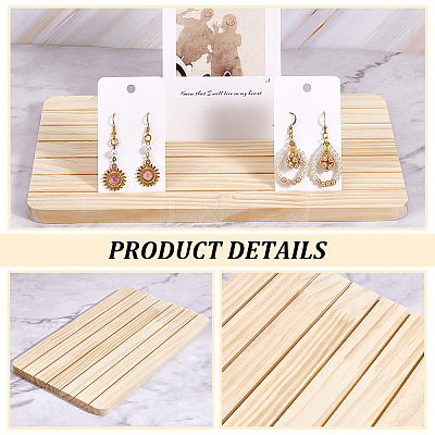 4Pcs Wooden Jewelry Earring Display Card Storage Slotted Stands ODIS-AR0001-18-1