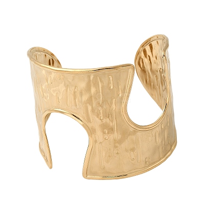 Hammered 304 Stainless Steel Open Cuff Bangles BJEW-K264-04G-1