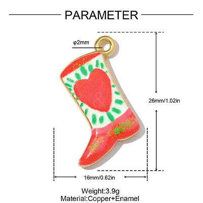 Printed Brass with Enamel Pendants KK-OY001-44G-1