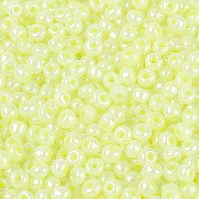 DIY Craft Beads 6/0 Ceylon Round Glass Seed Beads X-SEED-A011-4mm-152-1