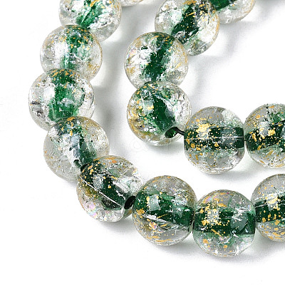 Crackle Transparent Glass Beads Strands GLAA-N030-8mm-01F-1