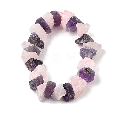 Natural Rose Quartz & Amethyst Beads Strands G-I283-F10-1