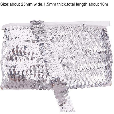Plastic Paillette Elastic Trim PVC-PH0001-12-1