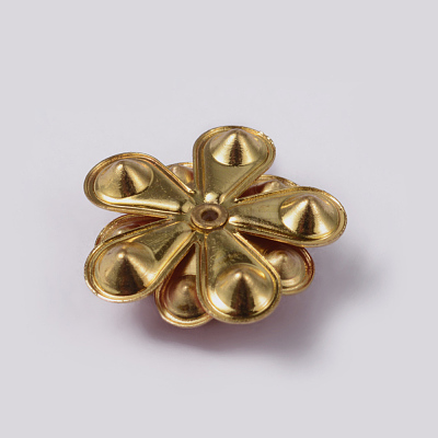 Flower Brass Enamel Cabochon Settings X-KK-K114-DM-G-1