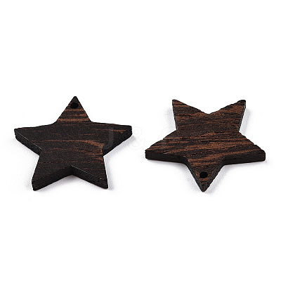 Natural Wenge Wood Pendants WOOD-T023-80-1