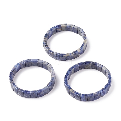 Natural Sodalite Stretch Bracelets BJEW-F406-B10-1
