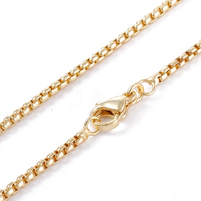 Brass Box Chain Necklaces NJEW-I247-04G-1