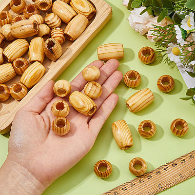 140Pcs 2 Styles Wood Beads WOOD-DC0001-41-1