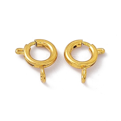 PVD Vacuum Plating 201 Stainless Steel Spring Ring Clasps STAS-J401-LD023-8-1