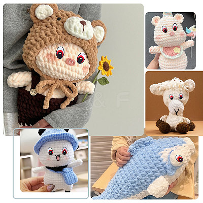 Oval Plastic/Resin Craft Safety Eyes DIY-GL0005-64B-1