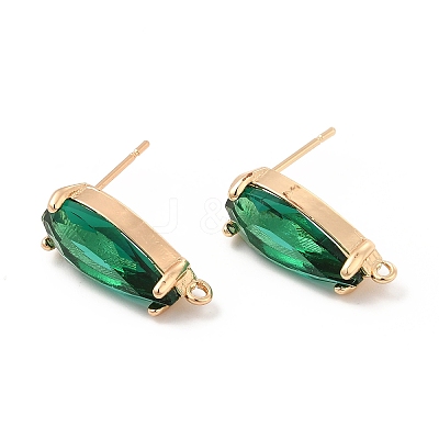 K9 Glass Stud Earring Teardrop Findings KK-E071-25KCG-03-1