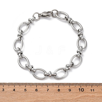 Tarnish Resistant 304 Stainless Steel Oval Link Chain Bracelets BJEW-Z011-12P-1