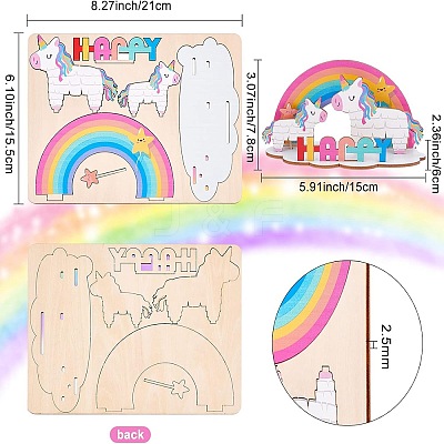 Basswood Cake Insert Card Decoration DIY-WH0016-69-1