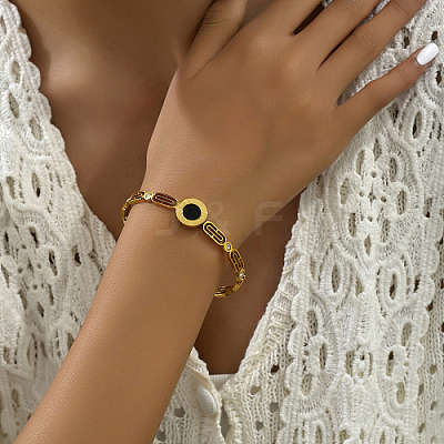 Natural Shell Flat Round Bangle SR1208-1-1