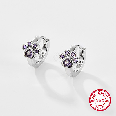Flower/Star/Footprint/Unicorn 925 Sterling Silver Hoop Earrings CM1193-4-1