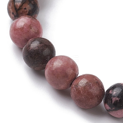 Natural Rhodonite Stretch Bracelets BJEW-JB10092-05-1