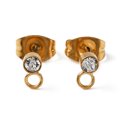 304 Stainless Steel Stud Earrings Findings STAS-WH0029-44A-G-1