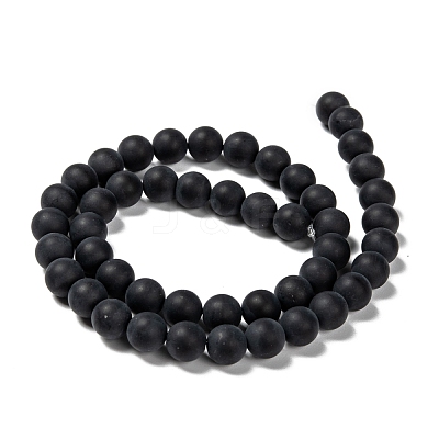 Dyed & Heated Natural Black Agate Bead Strands X-G-H056-8mm-1