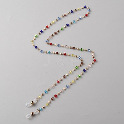 Plastic Round Beaded Eyeglasses Chains AJEW-WH0038-27-1