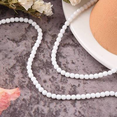 Synthetic White Agate Beads Strands G-D419-4mm-01-1