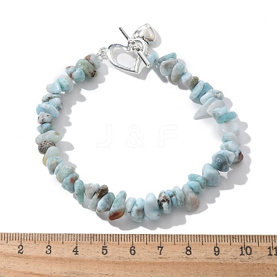 Natural Larimar Beaded Bracelets X-BJEW-JB02681-01-1