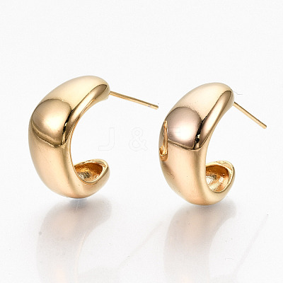 Brass Half Hoop Earrings X-KK-R117-036-NF-1