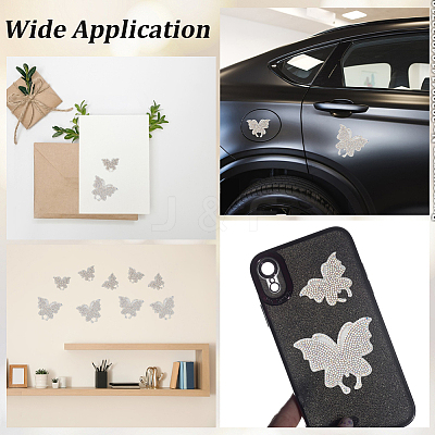 10Pcs 2 Styles Glass Rhinestone Car Stickers STIC-GF0001-42A-1