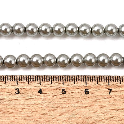 Eco-Friendly Dyed Glass Pearl Round Beads Strands HY-A002-6mm-RB010-1