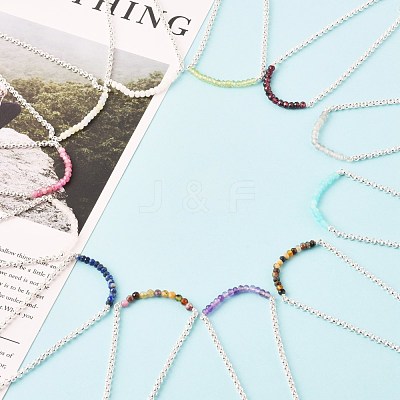 Mixed Natural Gemstone Beaded Bracelets BJEW-JB06384-1