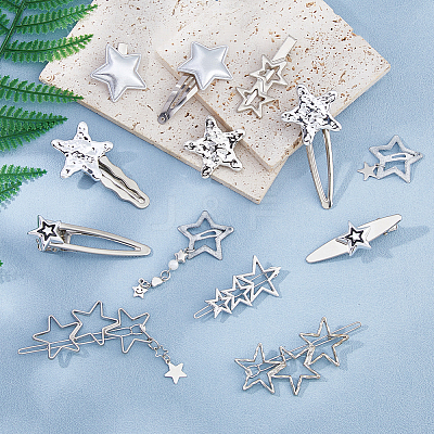 Alloy Alligator Hair Clips OHAR-HS0001-02-1