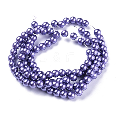 Baking Painted Pearlized Glass Pearl Round HY-XCP0001-02-1