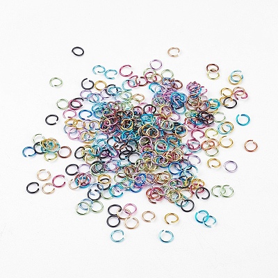 Anodized Aluminum Open Jump Rings X-ALUM-R005-0.8x6mm-1