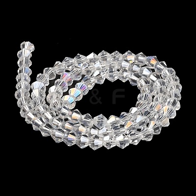 Transparent Electroplate Glass Beads Strands GLAA-F029-4mm-A13-1