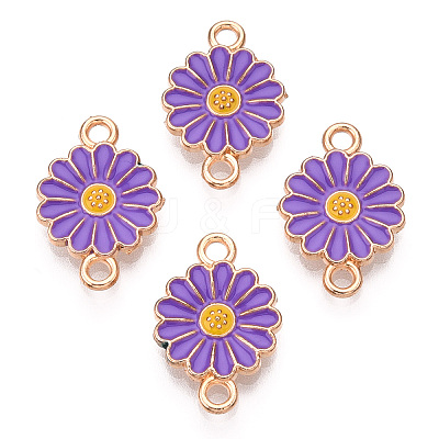 Zinc Alloy Enamel Sunflower Connector Charms ENAM-E011-01KCG-07-1