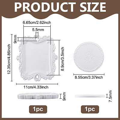 2Pcs 2 Styles Vintage Resin Display Trays for Jewelry AJEW-PH0008-41-1